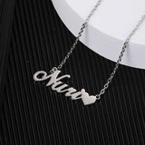 Custom Name Heart Charm Necklace Stainless Steel Choker