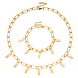 Stainless Steel Rory Chain Link Bracelets with Charms Personalized Name Bangles