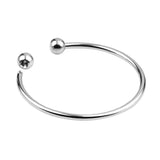 Stainless Steel Bead Bracelet Lover Silver Bangle Women Jewelry