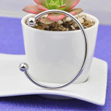 Stainless Steel Bead Bracelet Lover Silver Bangle Women Jewelry