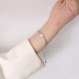 Stainless Steel Heart Shell Charm Bracelet 18K Plated Chain