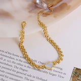 Stainless Steel Heart Shell Charm Bracelet 18K Plated Chain