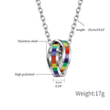 Stainless Steel Unisex Love Pride Flag Pendant Necklace