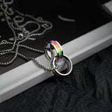 Stainless Steel Unisex Love Pride Flag Pendant Necklace