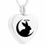 Rabbit & Moon Cremation Urn Locket Necklace