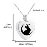 Rabbit & Moon Cremation Urn Locket Necklace