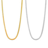 Stainless Steel Women's Flat Snake Bone Chain Necklace