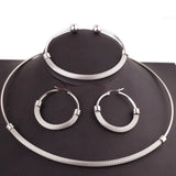 Stainless Steel Women's Mesh Choker Bracelet Set