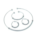 Stainless Steel Women's Mesh Choker Bracelet Set
