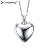Stainless Steel Heart Ashes Necklace Keepsake Cremation Jewelry
