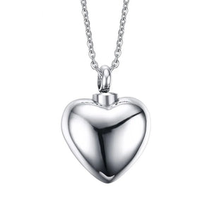 Stainless Steel Heart Ashes Necklace Keepsake Cremation Jewelry