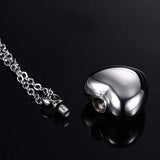 Stainless Steel Heart Ashes Necklace Keepsake Cremation Jewelry