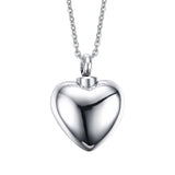 Stainless Steel Heart Ashes Necklace Keepsake Cremation Jewelry