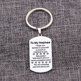 Personalized Stainless Steel Dog Tag Keychain for Nephew