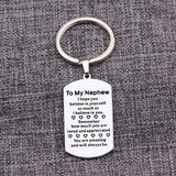 Personalized Stainless Steel Dog Tag Keychain for Nephew