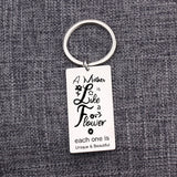 Mother Is Like a Flower - Unique Stainless Steel Keychain & Keyring