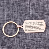 Engraved Stainless Steel Keychain - Thank You for Everything
