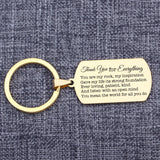 Engraved Stainless Steel Keychain - Thank You for Everything