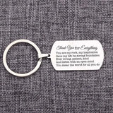 Engraved Stainless Steel Keychain - Thank You for Everything