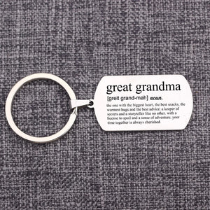 Stainless Steel Keychain Mother's Gift for Grandma Bag Charm Keyring