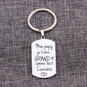 French Keyring Stainless Steel Keychain