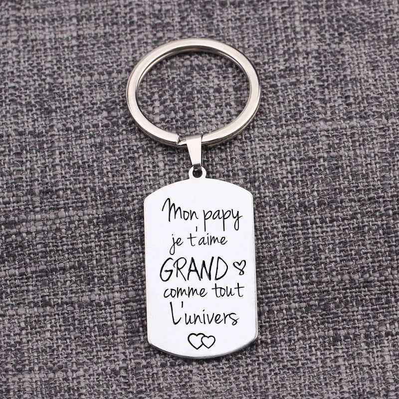 French Keyring Stainless Steel Keychain