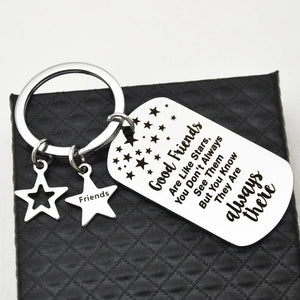 Friendship Gift Good Are Like Stars Military Keychain