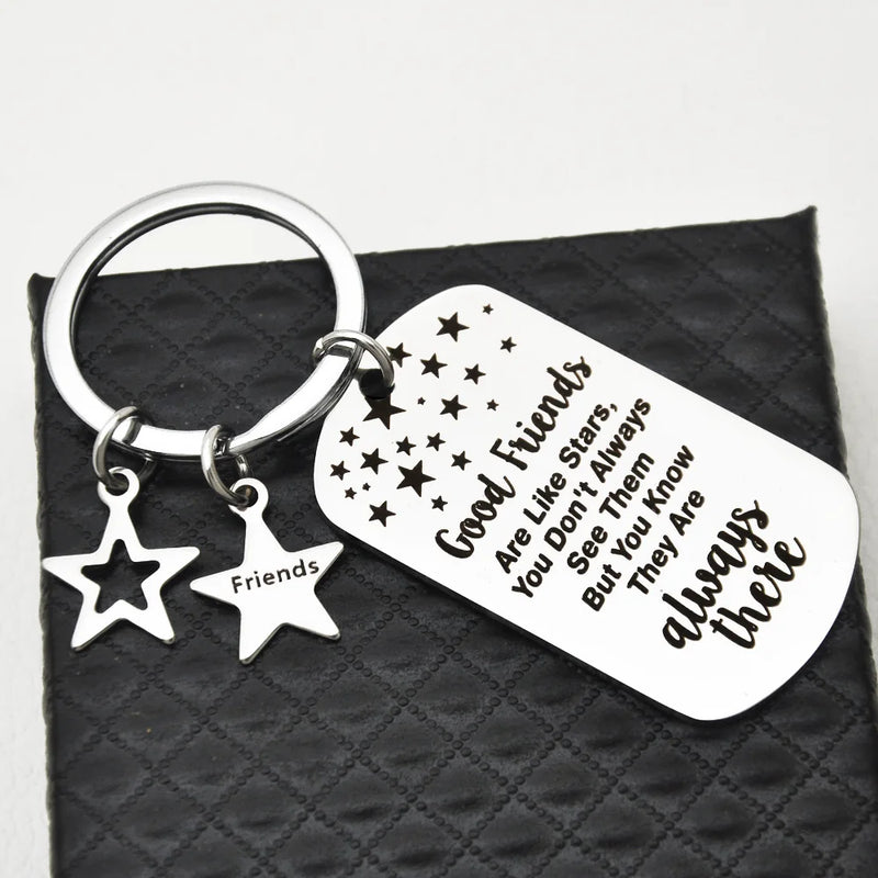 Friendship Gift Good Are Like Stars Military Keychain