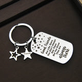 Friendship Gift Good Are Like Stars Military Keychain