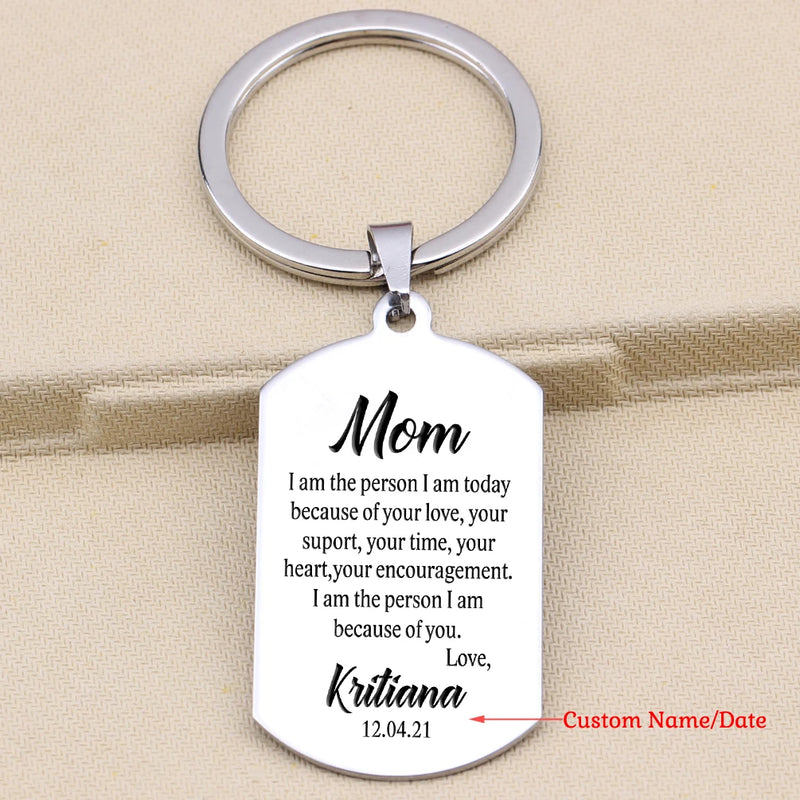 Personalized Stainless Steel Keychain for Mother-in-Law Gift