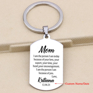 Personalized Stainless Steel Keychain for Mother-in-Law Gift