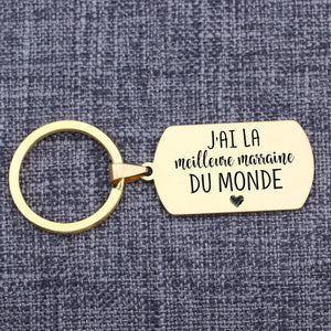 Best Godmother Keychain French Language Gift