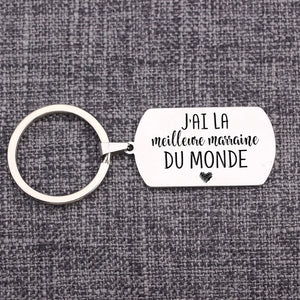 Best Godmother Keychain French Language Gift