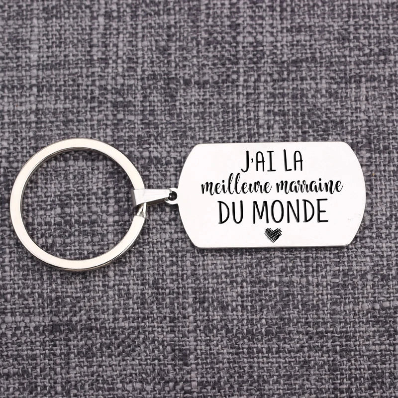 Best Godmother Keychain French Language Gift