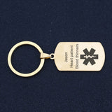 Personalized Medical Alert ID Keychain for Heart Disease & Diabetes Patients
