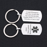 Personalized Medical Alert ID Keychain for Heart Disease & Diabetes Patients