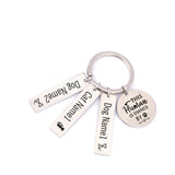 Personalized Pet Lover Keychain Set Stainless Steel Dog Cat Name Pendant Holder