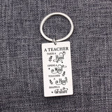 Teacher Gift Keychain: Opens Mind, Touches Heart, Shape