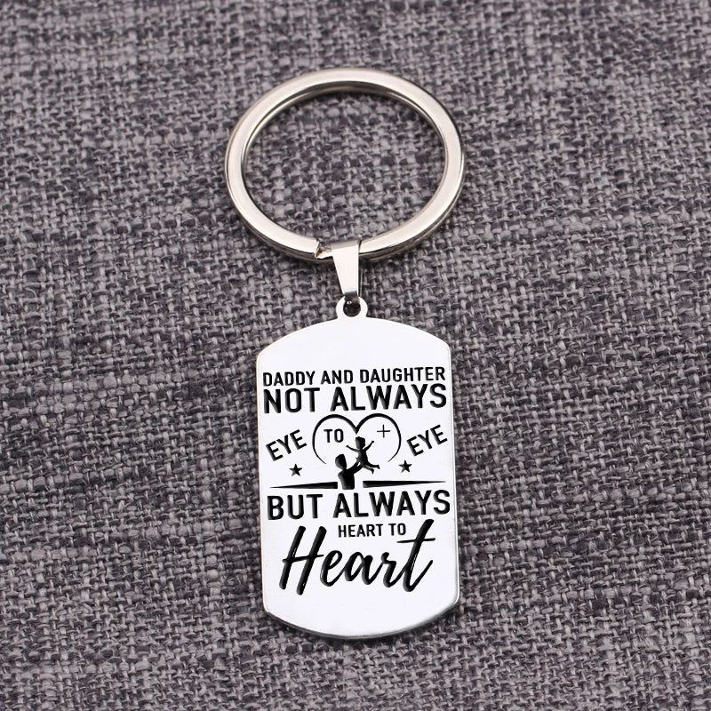 Daddy/Daughter Heart to Heart Keychain