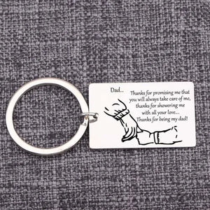 Stainless Steel Keychain for Dad Gift - Being My Dad Bag Charms Key Holder
