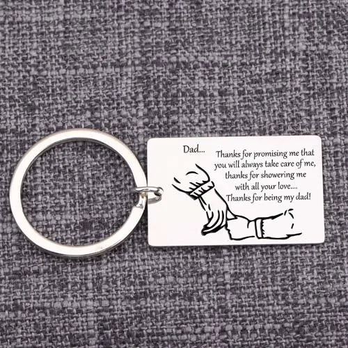 Stainless Steel Keychain for Dad Gift - Being My Dad Bag Charms Key Holder