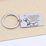 Stainless Steel Keychain for Dad Gift - Being My Dad Bag Charms Key Holder