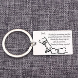 Stainless Steel Keychain for Dad Gift - Being My Dad Bag Charms Key Holder