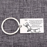 Stainless Steel Keychain for Dad Gift - Being My Dad Bag Charms Key Holder