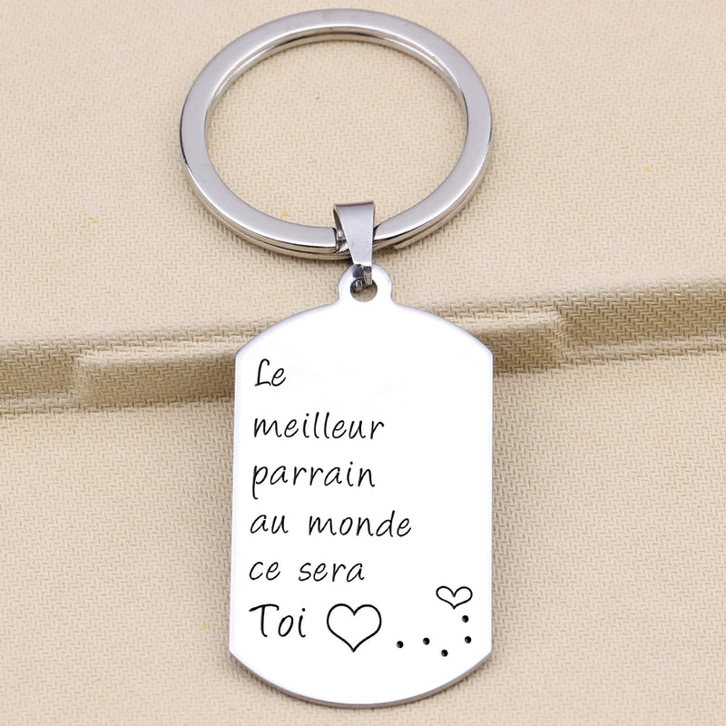 Godfather Gift Keyring Engrave: Le meilleur parrain au monde ce sera