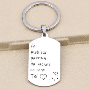 Godfather Gift Keyring Engrave: Le meilleur parrain au monde ce sera