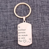 Godfather Gift Keyring Engrave: Le meilleur parrain au monde ce sera