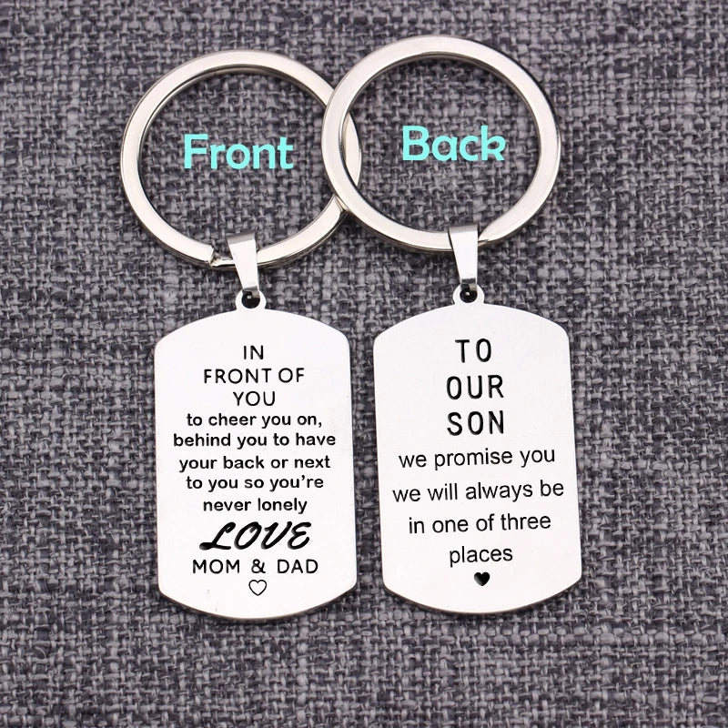 Personalized Stainless Steel Keyrings Engrave 2 Sides Keychain Dog Tag Pendant