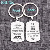 Personalized Stainless Steel Keyrings Engrave 2 Sides Keychain Dog Tag Pendant