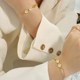 Stainless Steel Smiley Face Bracelet 18K Plated Jewelry